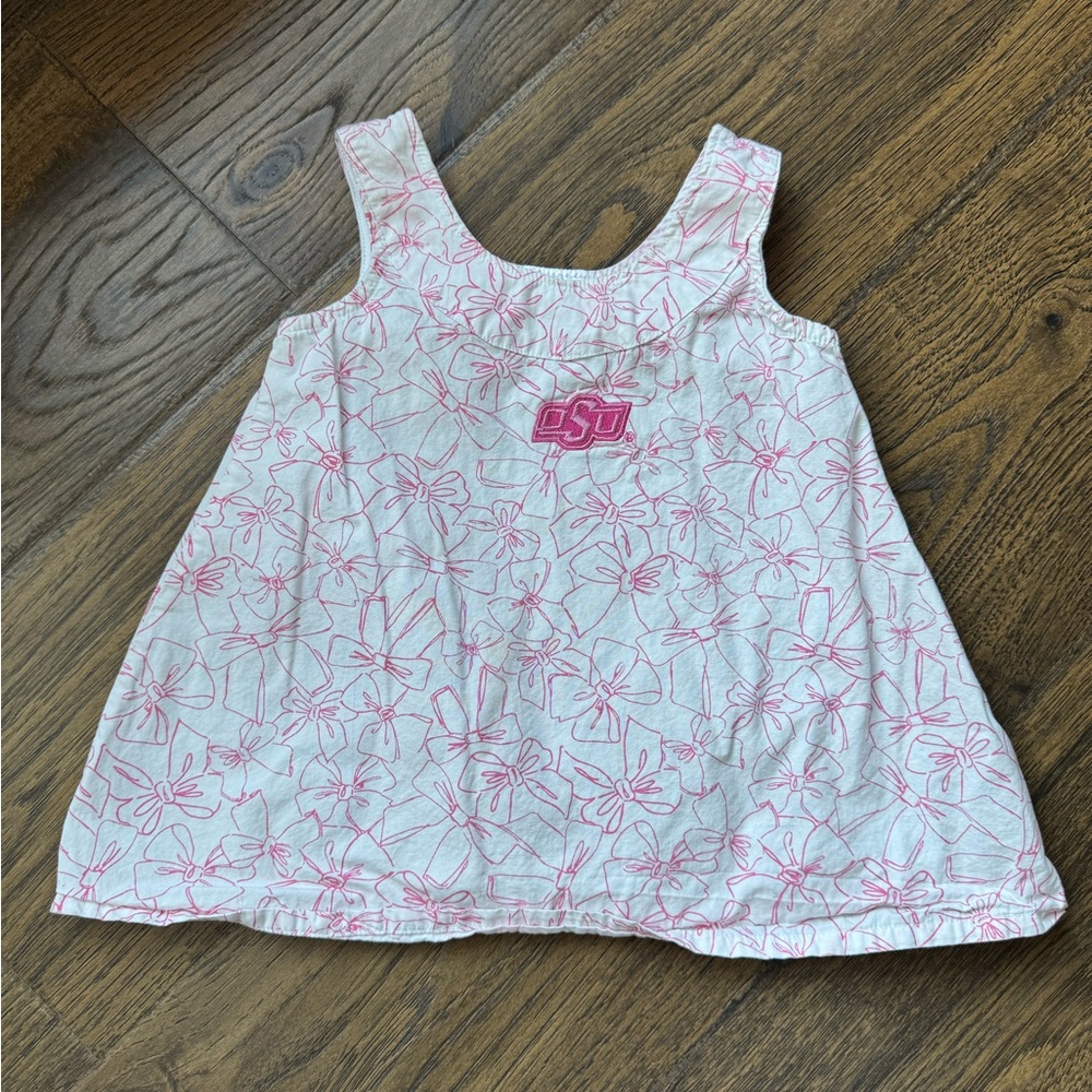 Kids OSU Floral Top - Pink and White